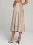 Женская прямая атласная юбка миди