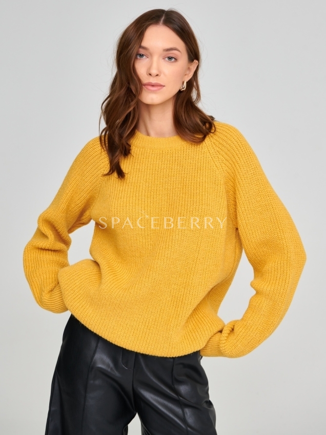 Женский вязаный свитер оверсайз, джемпер