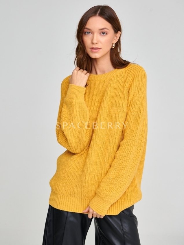 Женский вязаный свитер оверсайз, джемпер