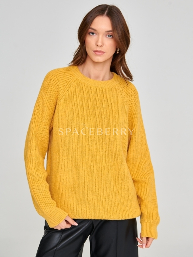 Женский вязаный свитер оверсайз, джемпер