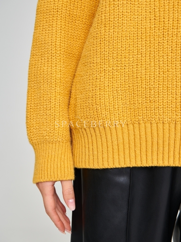 Женский вязаный свитер оверсайз, джемпер