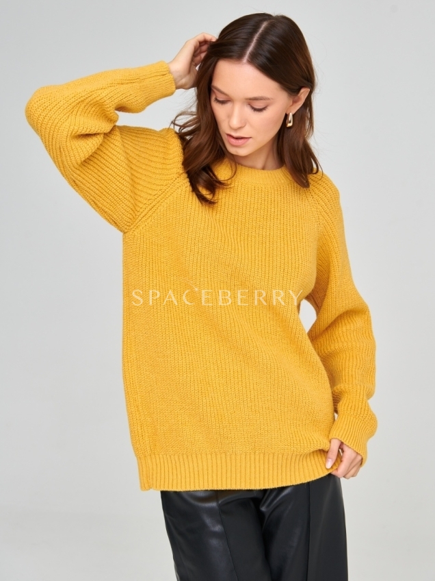 Женский вязаный свитер оверсайз, джемпер