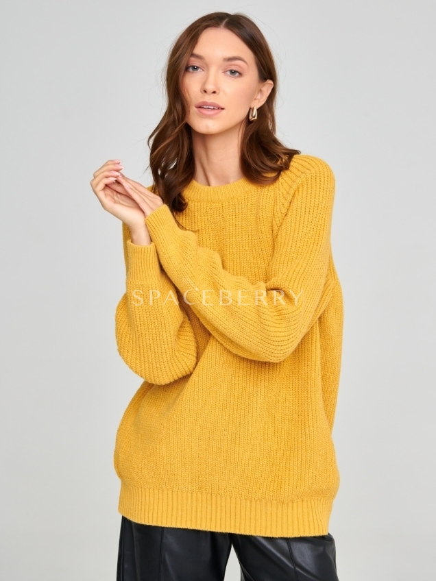 Женский вязаный свитер оверсайз, джемпер